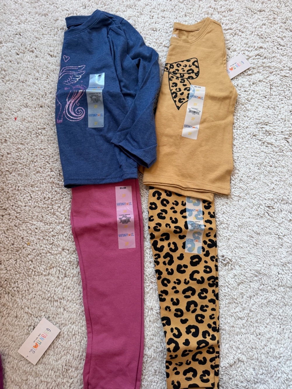 Girls 2T Bundle Leggings and Shirts